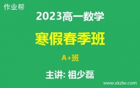 2023高一祖少磊数学寒假春季A+班网课视频资料百度云网盘下载